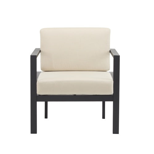 **27.7" Outdoor Lounge Chair – Modern, Weather-Resistant, Aluminum Frame**