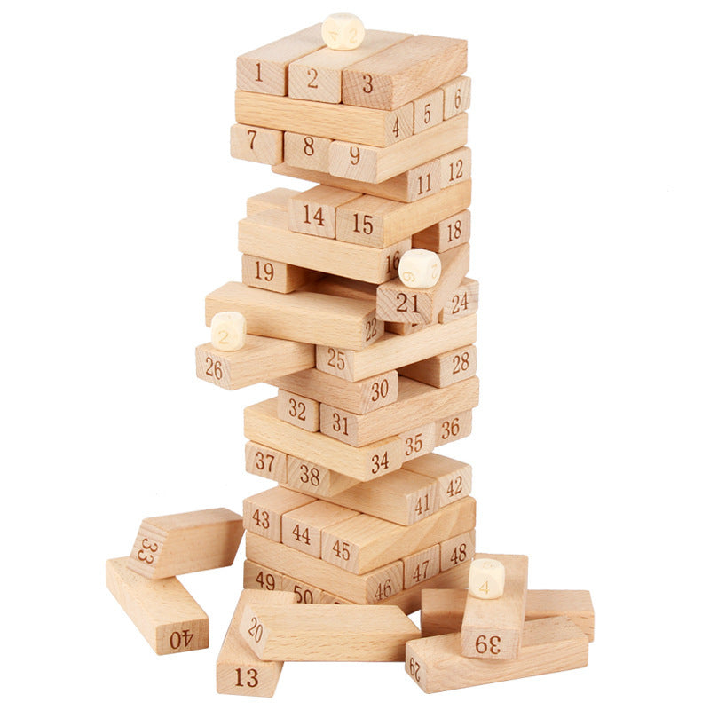 **Wooden Numerical Jenga – Puzzle Brick Building Game for Kids**