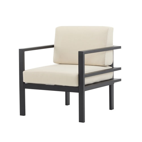 **27.7" Outdoor Lounge Chair – Modern, Weather-Resistant, Aluminum Frame**