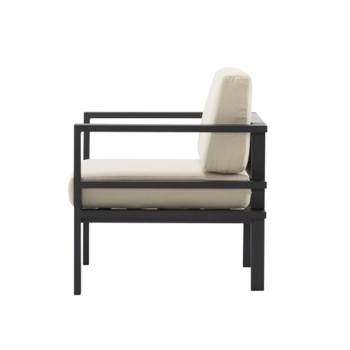 **27.7" Outdoor Lounge Chair – Modern, Weather-Resistant, Aluminum Frame**