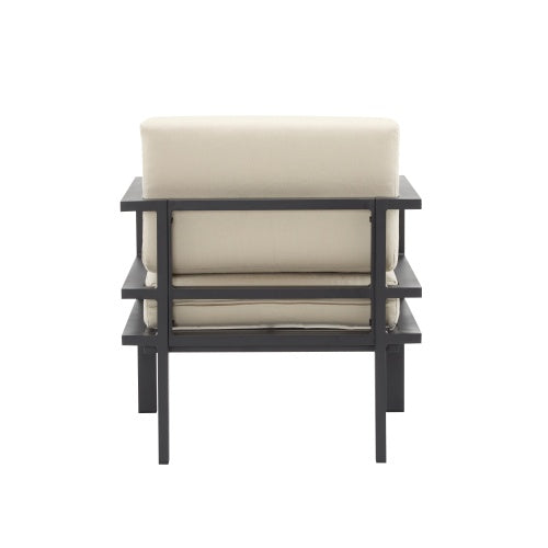 **27.7" Outdoor Lounge Chair – Modern, Weather-Resistant, Aluminum Frame**