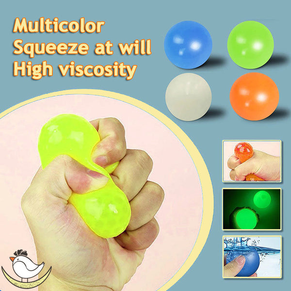 **Glow-in-the-Dark Sticky Ball – Fun Wall & Party Squeeze Toy**