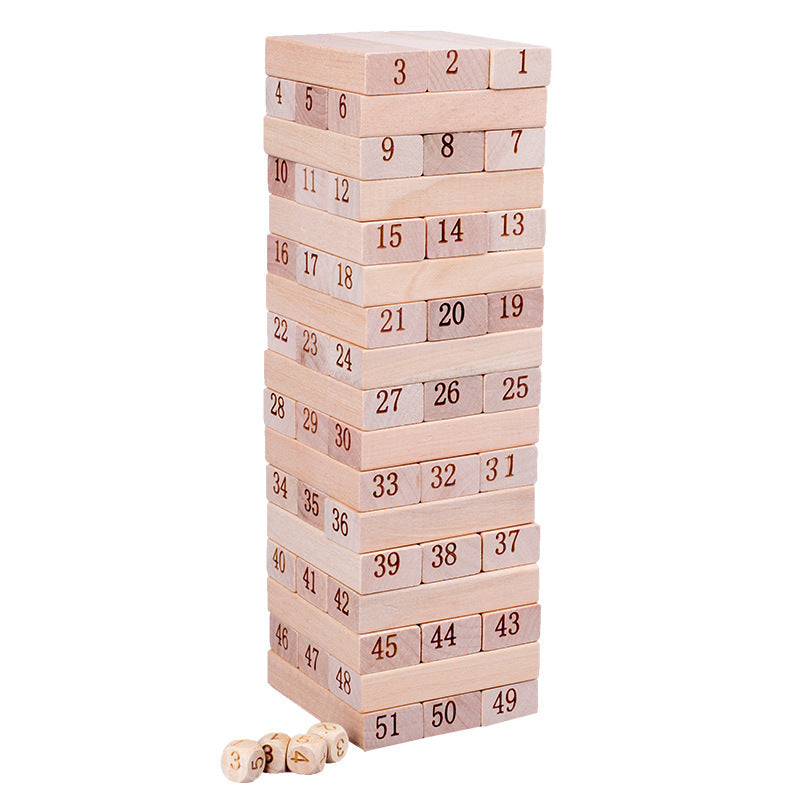 **Wooden Numerical Jenga – Puzzle Brick Building Game for Kids**