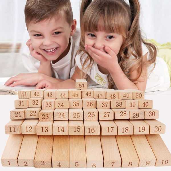 **Wooden Numerical Jenga – Puzzle Brick Building Game for Kids**