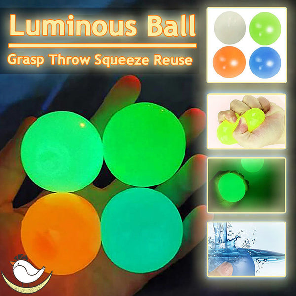 **Glow-in-the-Dark Sticky Ball – Fun Wall & Party Squeeze Toy**