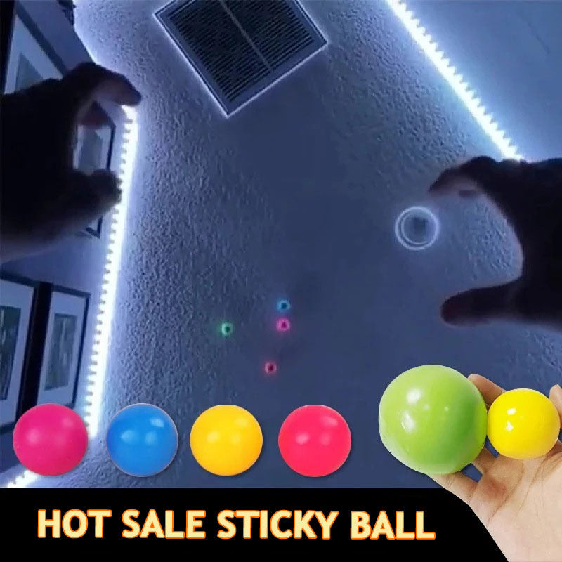 **Glow-in-the-Dark Sticky Ball – Fun Wall & Party Squeeze Toy**