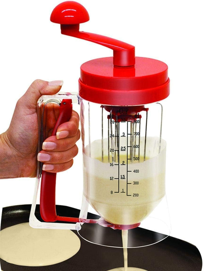 Ergonomic handle and control lever on pancake dispenser
